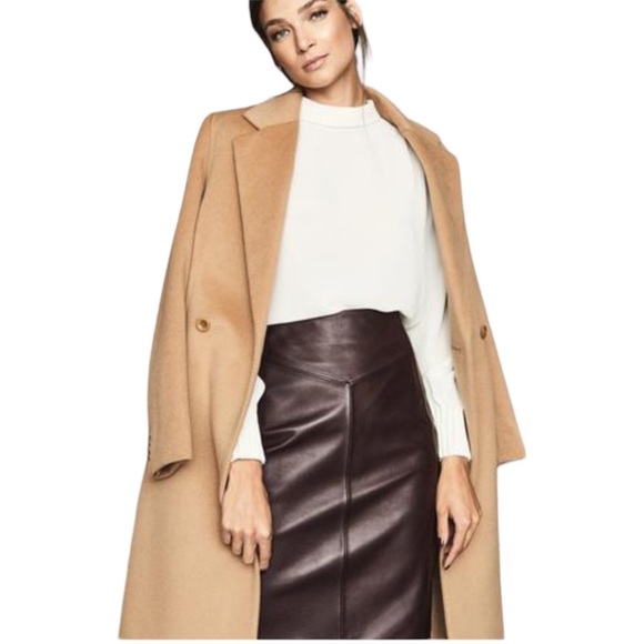 Reiss Dresses & Skirts - Reiss Megan Skirt Leather Ponte Pencil Skirt in Berry NWT